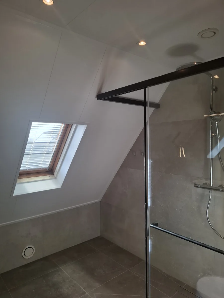 Badkamer met schuine kap – modern stijl – Ommeren (foto 6)