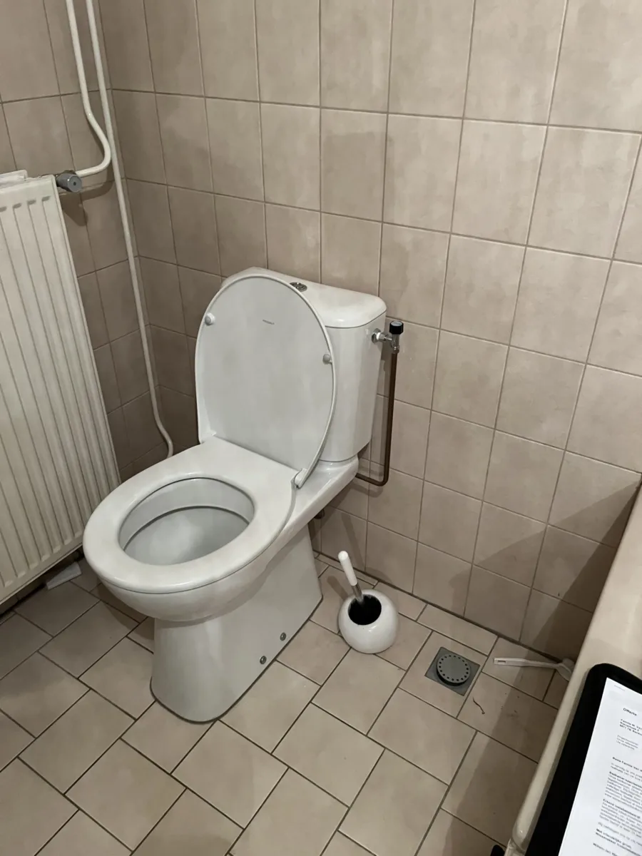 Badkamer met back to wall bad en wasmachine – modern stijl – Renkum (foto 17)