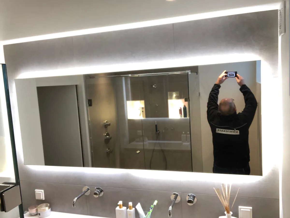 Greige badkamer met stucwerk – modern stijl – Amerongen (foto 10)