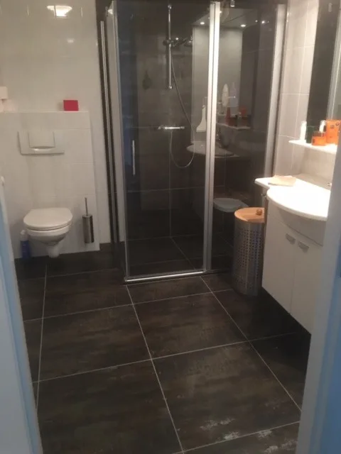 Badkamer gedeeltelijke vernieuwd met ergonomische douche – ergonomisch stijl – Veenendaal 