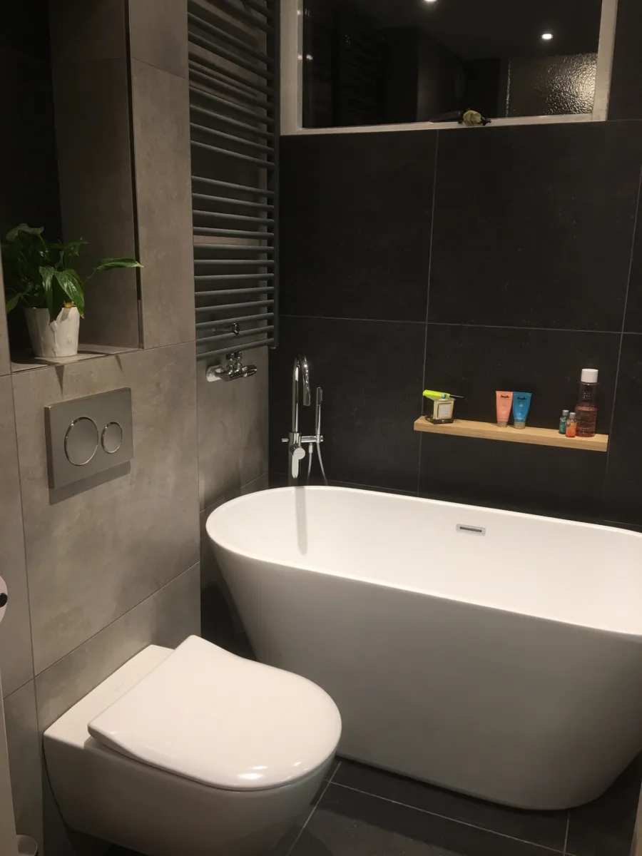 Compacte badkamer – betonlook stijl – Rhenen (foto 6)