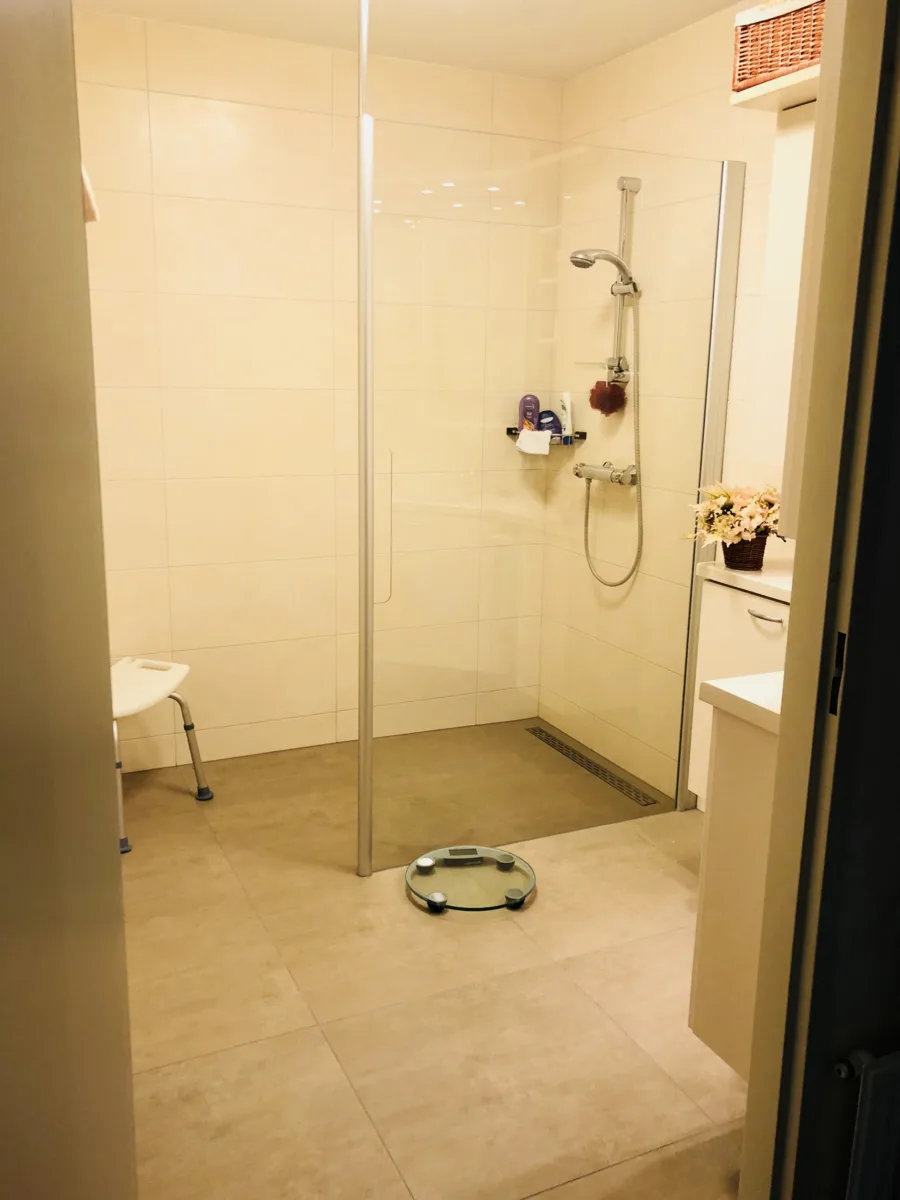 Badkamer met inloopdouche met plafond stabilisatie – ergonomisch stijl – Wageningen