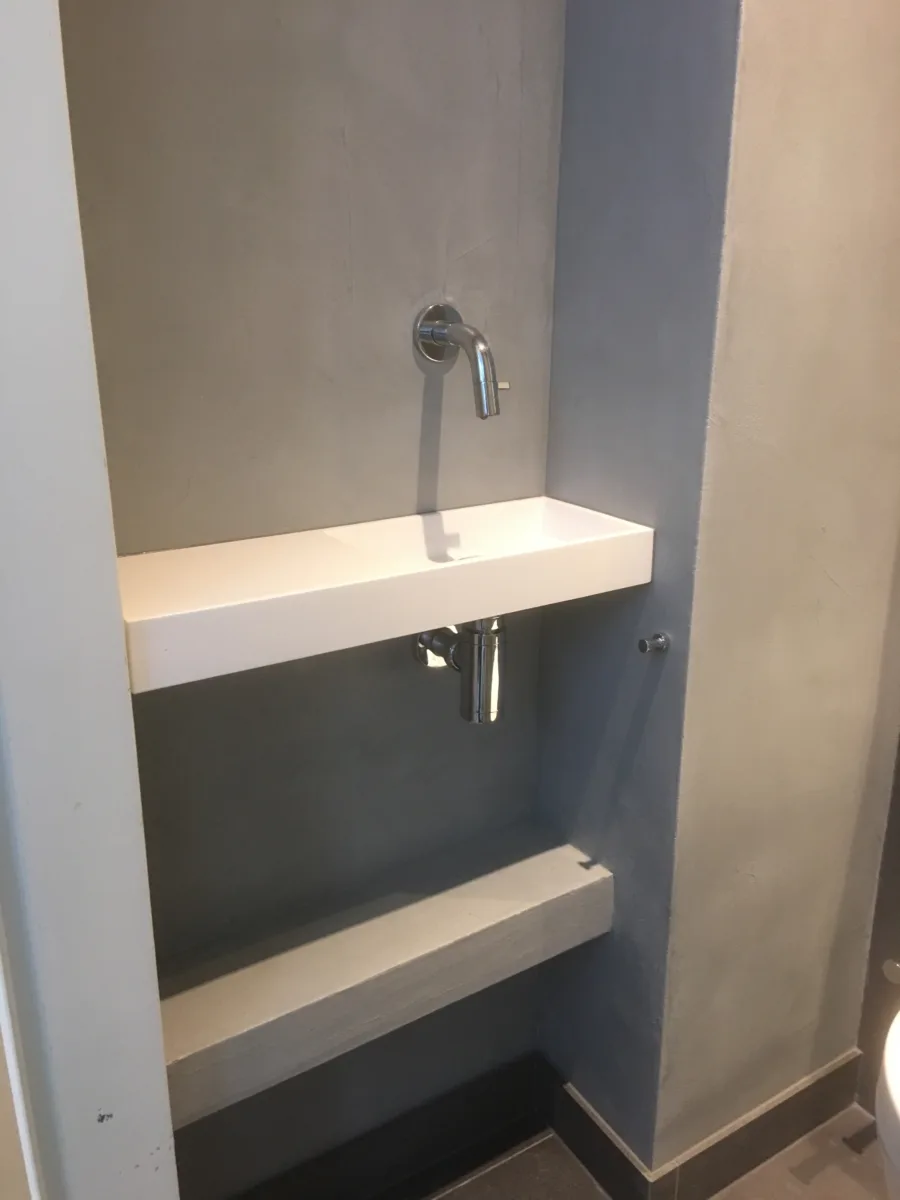 Toiletruimte tegel & beton stukwerk – betonlook stijl – Wolfheze-Oosterbeek (foto 4)