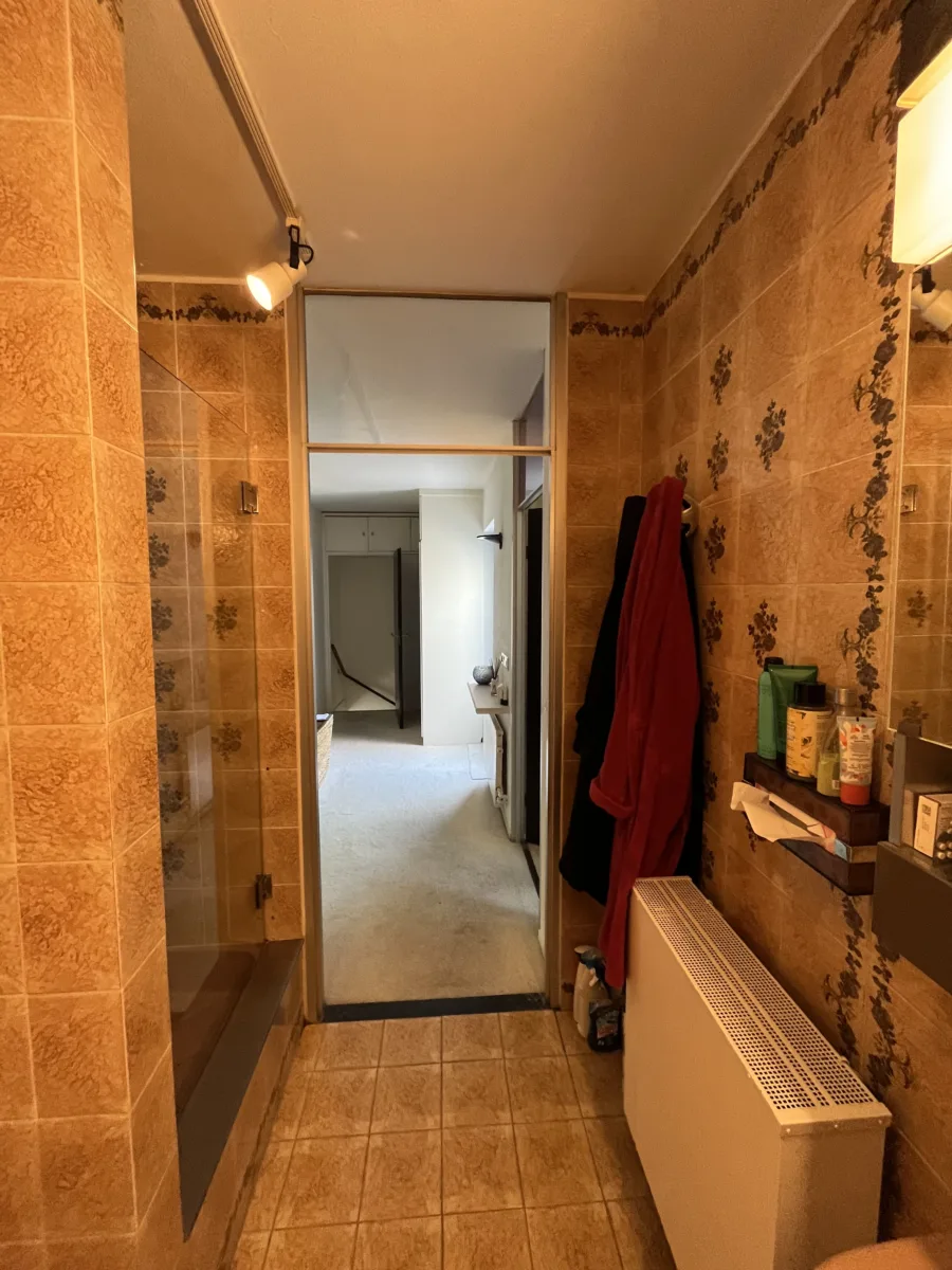 Badkamer met glazen inloopdouche tot aan het plafond – modern stijl – Doorwerth (foto 24)