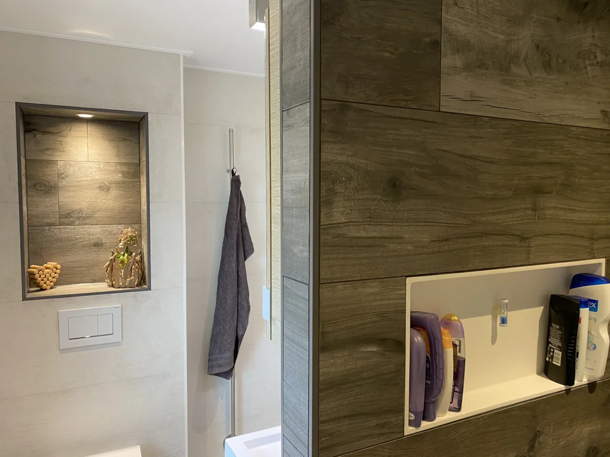 Compacte badkamer met douchemuur – modern stijl – Ochten (foto 15)