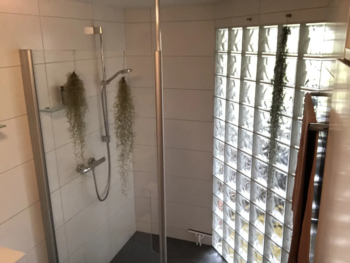 Inpandige badkamer vergroot met glasblokken – retro stijl – Bunnik (foto 2)