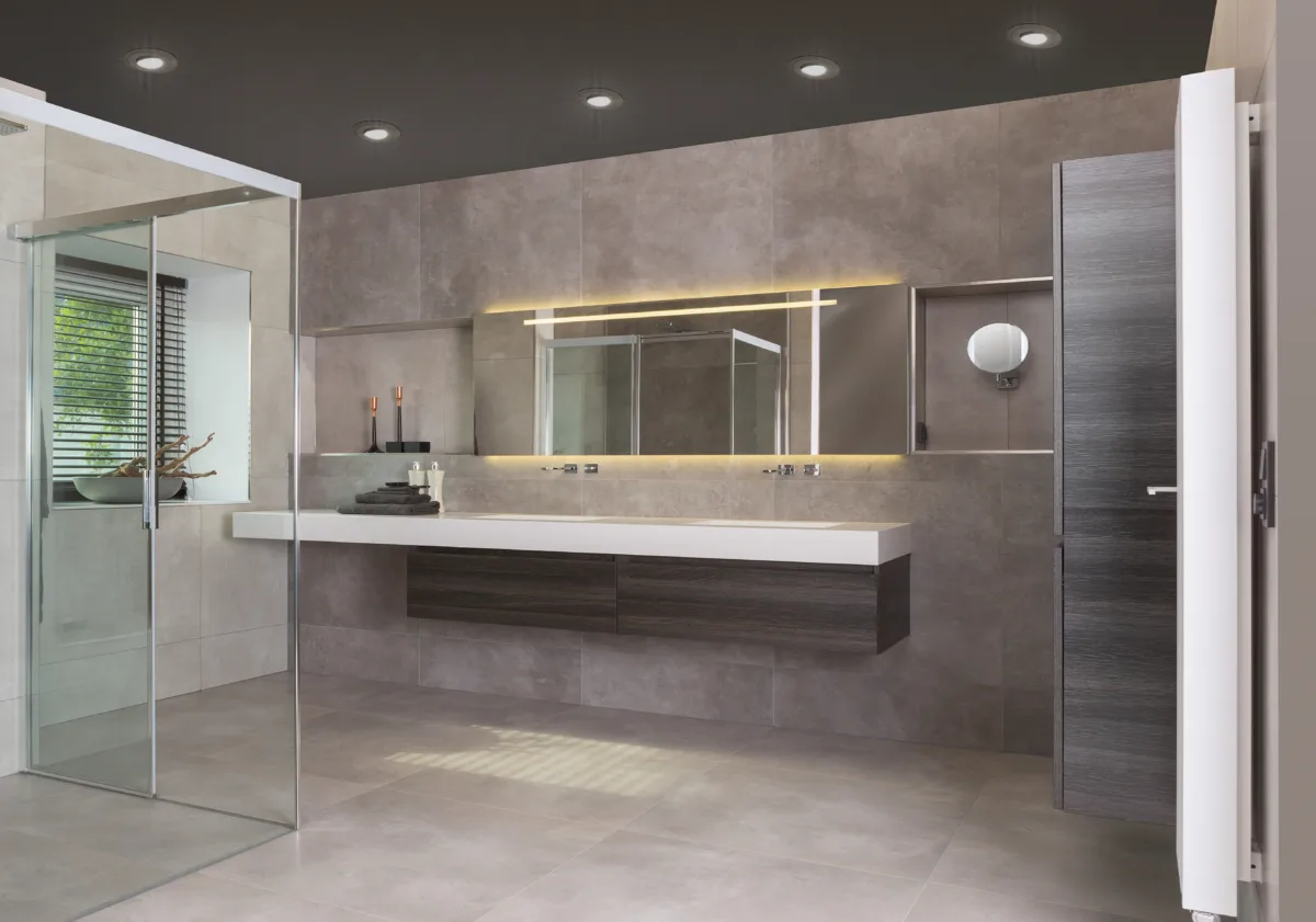 Badkamer robuust – betonlook stijl – Rhenen (foto 7)