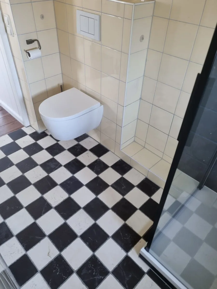 Douchecabine met voegloze wandplaten geplaatst – bad eruit – ergonomisch stijl – Rhenen (foto 5)